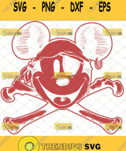 Mickey Mouse Pirate Svg Mickey Skull And Crossbones Svg Cut Files Svg Clipart Silhouette Svg Cri