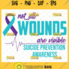 not all wounds are visible svg suicide prevention awareness svg ribbon heartbeat