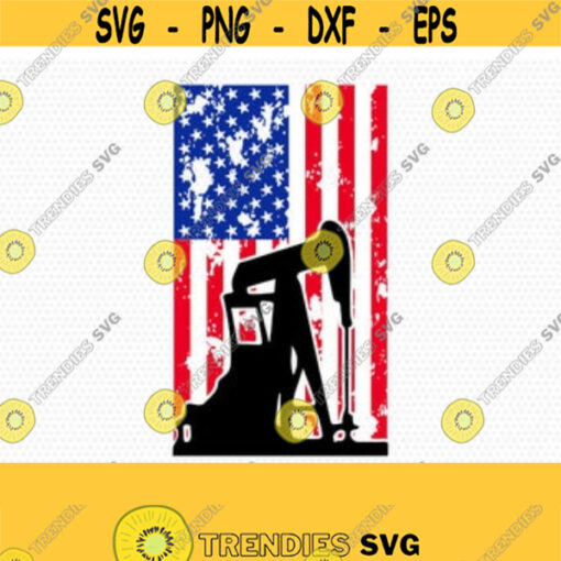oil field usa flag svg Oil Rig svg American Flag Fourth of July SVG 4th of July Svg Patriotic SVG Cricut Silhouette Cut File svg dxf Design 111
