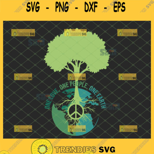 one love one people one earth svg world peace sign tree svg