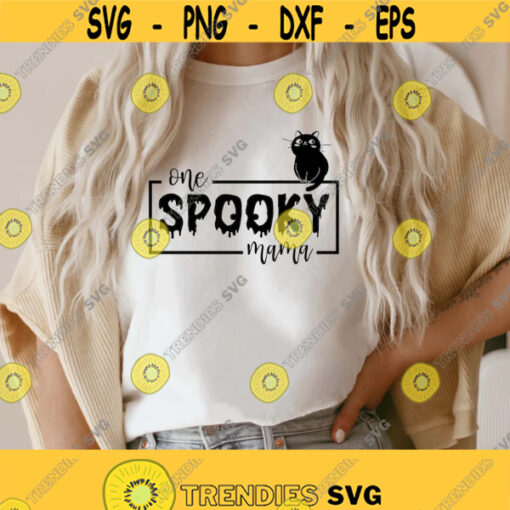 one spooky mama svg Spooky shirt svg Halloween shirt gift halloween mom svg spooky season svg fall svg Png Dxf cut files sublimation Design 259