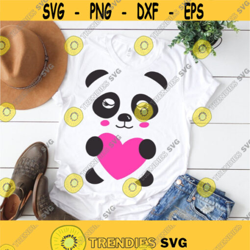 panda svg panda clipart valentine svg birthday girl svg birthday svg love svg sister svg iron on clipart SVG DXF eps png Design 557