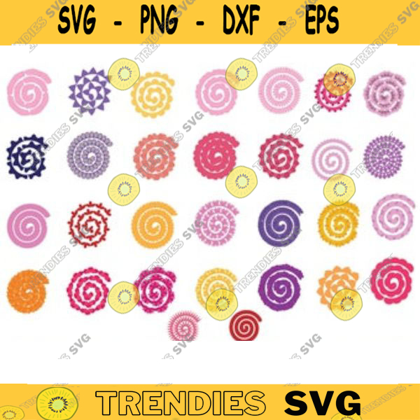Flower SVG - Paper Flowers Svg, Flower Template, Rolled Flower Svg ...