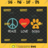 peace love dogs svg hippie logo and dog paw svg