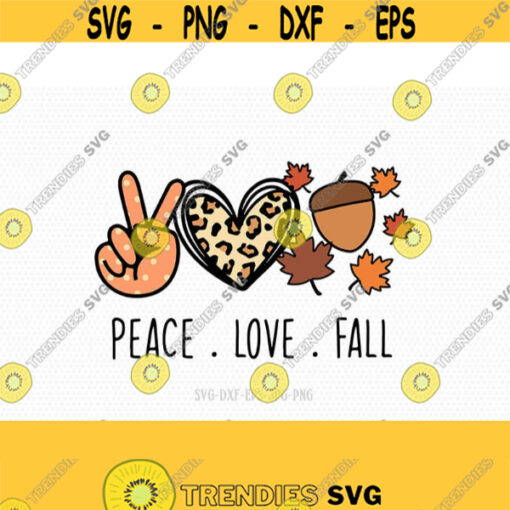 peace love fall svg fall svg cheetah print pumpkin svg svg for cricut silhouette jpg png dxf Design 543