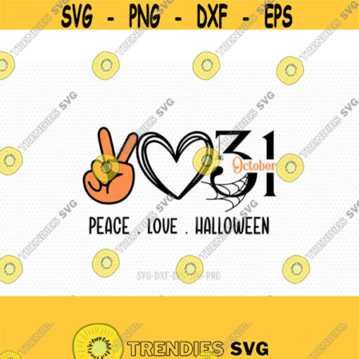 peace love halloween svg halloween svg 31 october svg fall svg horror svg svg for cricut silhouette jpg png dxf Design 507