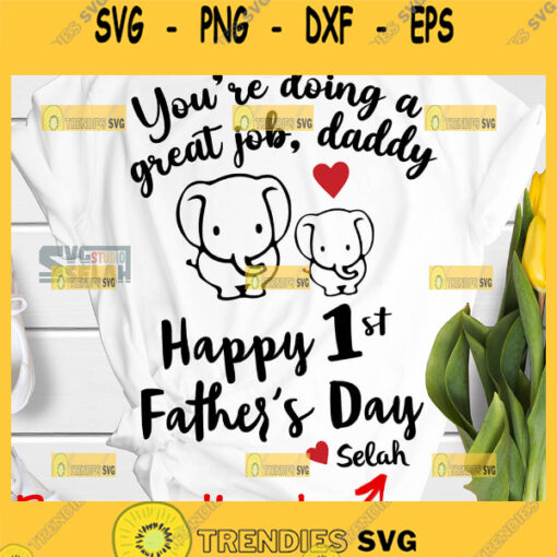 personalized daddy and baby elephant svg dad onesie svg happy first fathers day svg