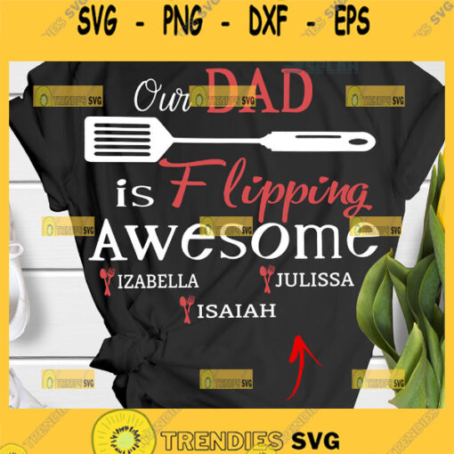 personalized our dad is flipping awesome svg grilling apron gifts for dad and grandpa fathers day svg