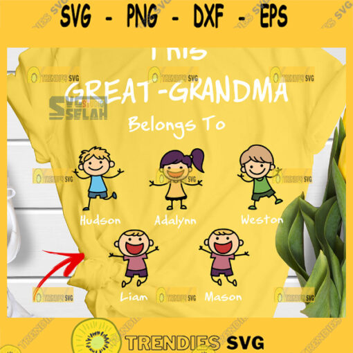 personalized this nana great grandma belongs to svg grandkids diy shirt with names