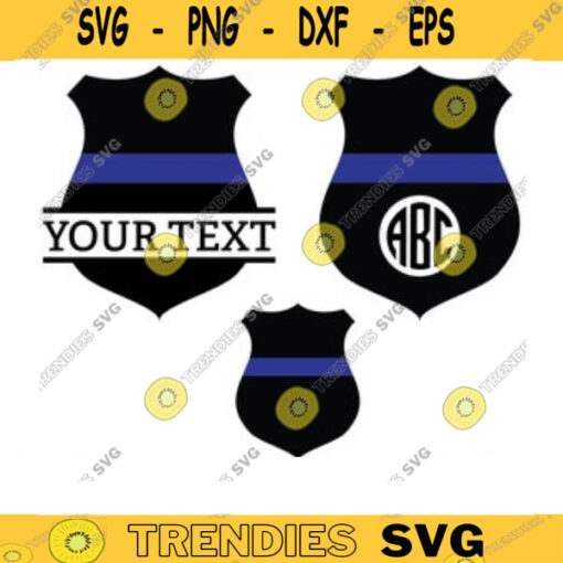 police badge SPLIT monogram name frame svg police svg thin blue line svg police officer svg police wife svg badge svg back the blue copy