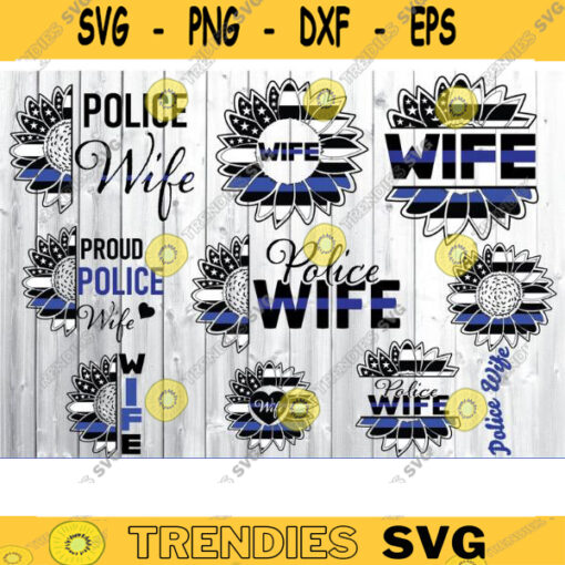 police wife svg thin blue line svg police svg back the blue svg police officer svg police wife png SUNFLOWER police wife SVG bundle copy