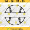 ports Clipart Large Black Outline Split Softball or Baseball Name Frame with Space to Add Player or Team Name Digital Download SVG PNG Design 165