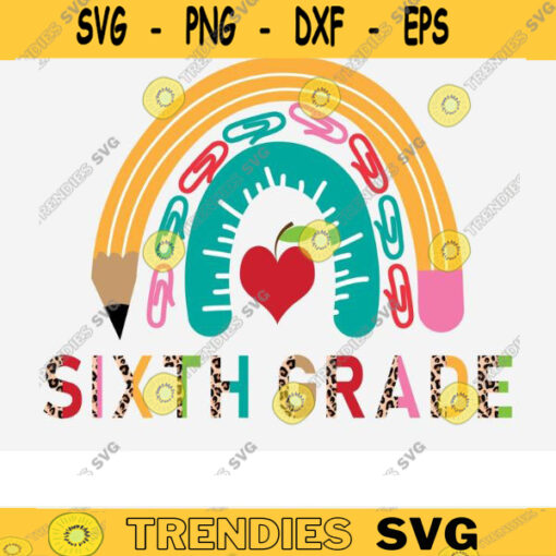 rainbow sixth Grade png rainbow 6th Grade png half leopard cheetah print rainbow 6th grade png 6th Grade png sixth grade png first day copy