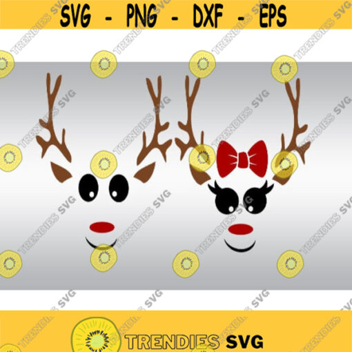 reindeer face svg christmas svg reindeer svg christmas reindeer svg rudolph svg face svg iron on clipart shirt SVG DXF eps png Design 332