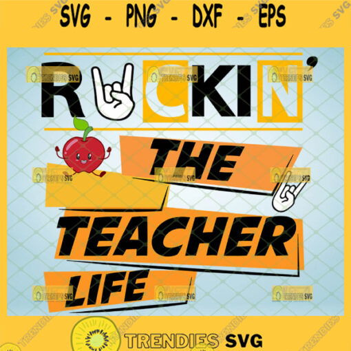 rockin the teacher life svg rock n roll teacher gifts