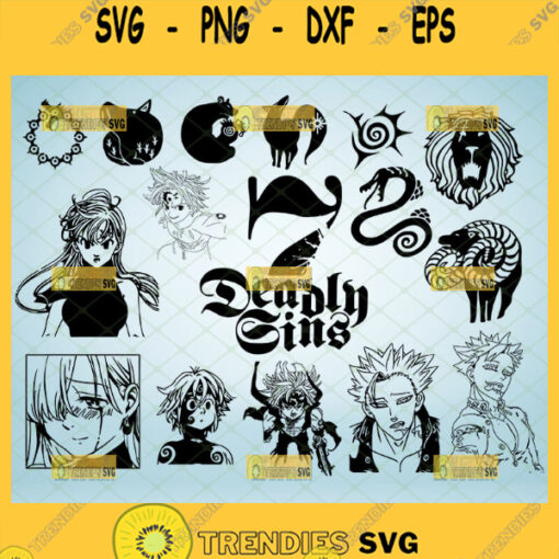 seven deadly sins svg bundle anime manga inspired
