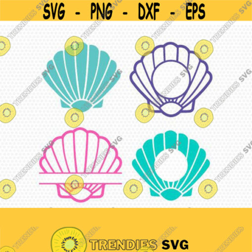 shell monogram svg shell shells monogram mermaid monogram beach svg monogram framesfor CriCut Silhouette cameo Files svg jpg png dxf Design 335