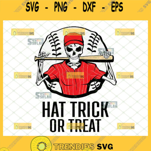 skeleton hat trick or treat svg skeleton playing baseball svg