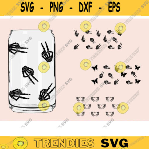 skeleton peace sign glass wrap svg png can glass wrap skeleton peace sign Glass Wrap Svg 16oz Full Wrap Svg Can Glass Svg Coffee Glass copy