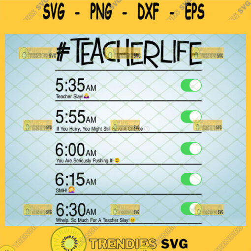 teacher life alarm svg funny teacher clock gifts