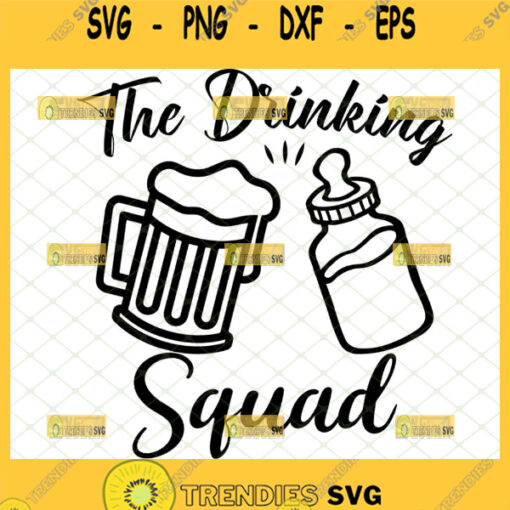 the drinking squad svg daddy and me svg beer mug and baby bottle svg onesie baby svg