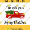 truck tree retro vintage winter holiday svg we wish you a merry christmas Christmas Cutting File CriCut Files svg jpg png dxf Silhouette Design 97