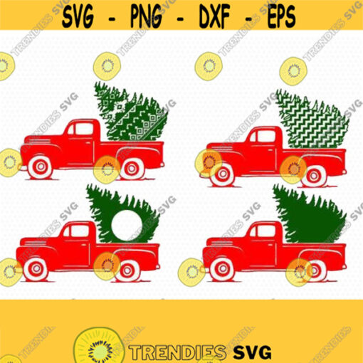 truck tree retro vintage winter holiday svgmerry christmasChristmas SVG Cutting File Svg CriCut Files svg jpg png dxf Silhouette cameo Design 189