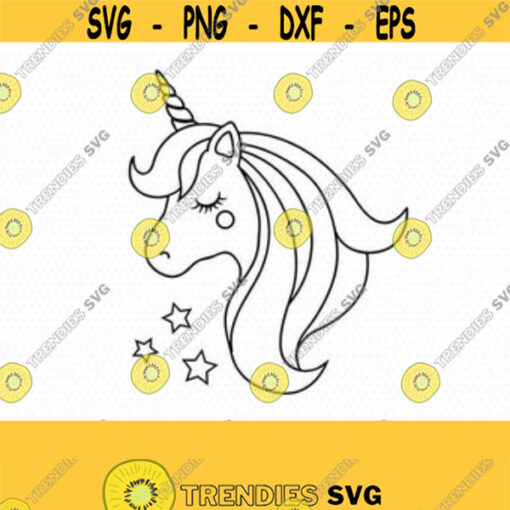 unicorn svg unicorn clipart unicorn head svg unicorn birthday svg unicorn face svg Cricut Silhouette Cut File SVG DXF EPS Design 122