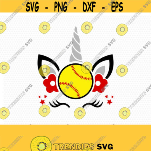 unicorn svg unicorn eyelashes Unicorn softball svg unicorn birthday svg Magical unicorn svg Cricut Silhouette Cut File SVG DXF EPS Design 281