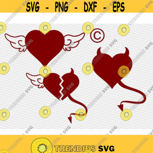 valentine svg love svg Heart svg Angel svg Devil svg Wings svg Valentines svg valentines day svg iron on SVG DXF eps png pdf Design 317