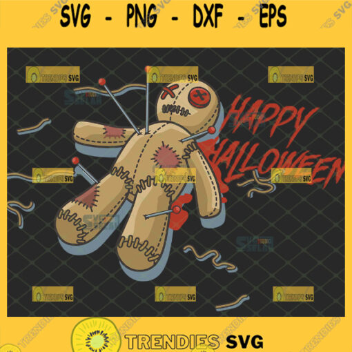 voodoo doll happy halloween svg