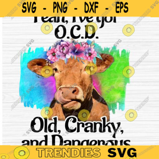 waterslide design funny sublimation Ive got OCD shirt design cow tongue funny cow png png Heifer saying funny heifer shirt cow with flowers sublimation download instant download copy