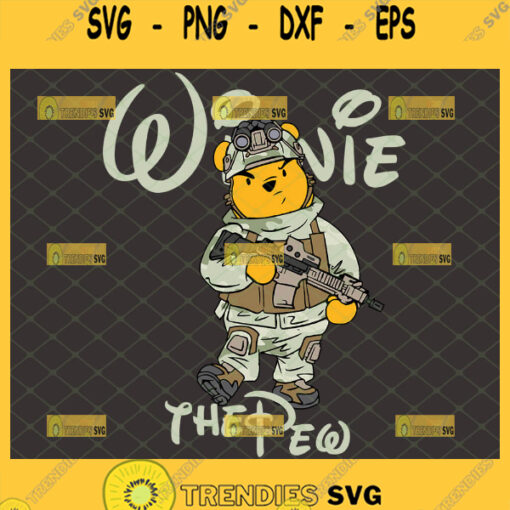 winnie the pew svg army military soldier winnie the pooh with gun cricut gifts