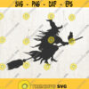 witch svg halloween svg broom svg witch broom svg witch cat svg spooky svg Cricut Silhouette Cut File SVG DXF EPS Design 85