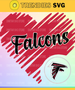 Atlanta Falcons Svg Heart NFL Svg Sport NFL Svg Heart T-Shirt Heart Cut Files Silhouette Svg Design -737