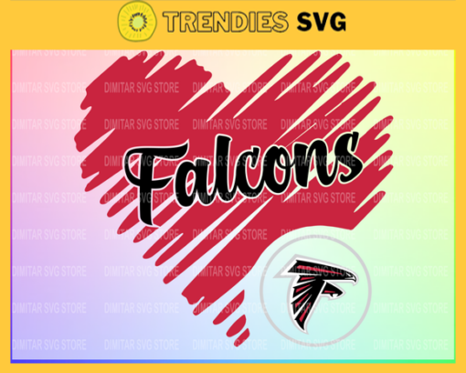 Atlanta Falcons Svg Heart NFL Svg Sport NFL Svg Heart T Shirt Heart Cut Files Silhouette Svg Design 737