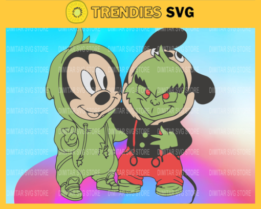 Baby Grinch And Mickey Mouse svg png dxf eps digital file Grinch Svg Mickey svg Design 842