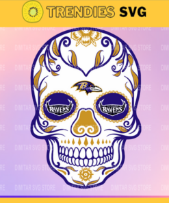 Baltimore Ravens Skull NFL Svg Pdf Dxf Eps Png Silhouette Svg Download Instant Design 961