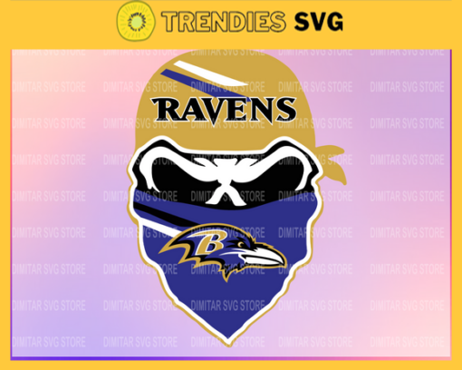 Baltimore Ravens Skull NFL Svg Pdf Dxf Eps Png Silhouette Svg Download Instant Design 962