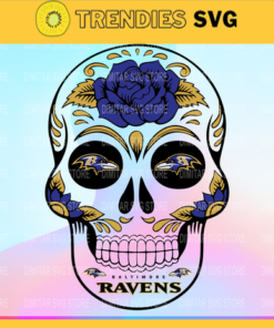 Baltimore Ravens Skull SVG PNG EPS DXF PDF Football Design 963