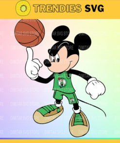 Boston Celtics Mickey NBA Sport Team Logo Basketball SVG cut file for cricut files Clip Art Digital Files vector Svg Eps Png Dxf PDF Design 1289 Design 1289