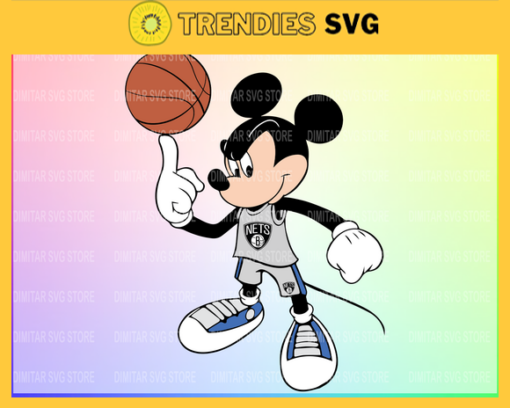 Brooklyn Nets Mickey NBA Sport Team Logo Basketball SVG cut file for cricut files Clip Art Digital Files vector Svg Eps Png Dxf Pdf Design 1325 Design 1325