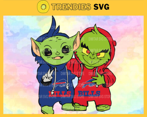 Buffalo Bills Baby Yoda And Grinch NFL Svg Instand Download Design 1361 Design 1361