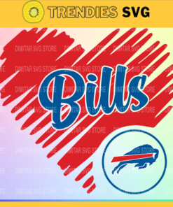 Buffalo Bills Heart NFL Svg Sport NFL Svg Heart T Shirt Heart Cut Files Silhouette Svg Download Instant Design 1408