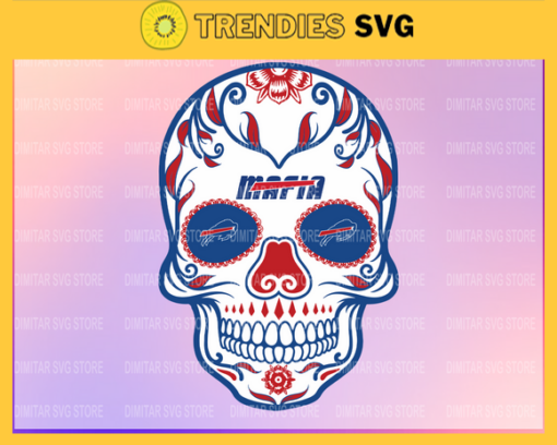 Buffalo Bills Skull NFL Svg Pdf Dxf Eps Png Silhouette Svg Download Instant Design 1438