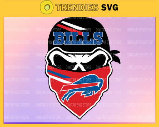 Buffalo Bills Skull NFL Svg Pdf Dxf Eps Png Silhouette Svg Download Instant Design 1439