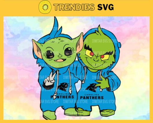 Carolina Panthers Baby Yoda And Grinch NFL Svg Instand Download Design 1525 Design 1525