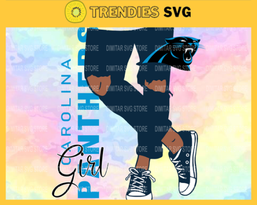 Carolina Panthers Girl with Jean Svg Pdf Dxf Eps Png Silhouette Svg Download Instant Design 1566