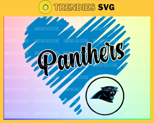 Carolina Panthers Heart NFL Svg Sport NFL Svg Heart T Shirt Heart Cut Files SVG PNG Design 1572