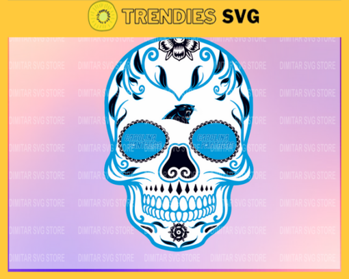 Carolina Panthers Skull NFL Svg Pdf Dxf Eps Png Silhouette Svg Download Instant Design 1601